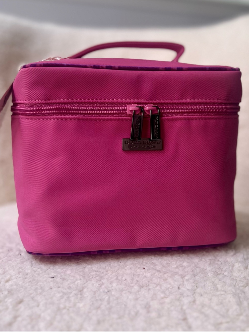 Hot Pink Burberry Cosmetic Travel Case